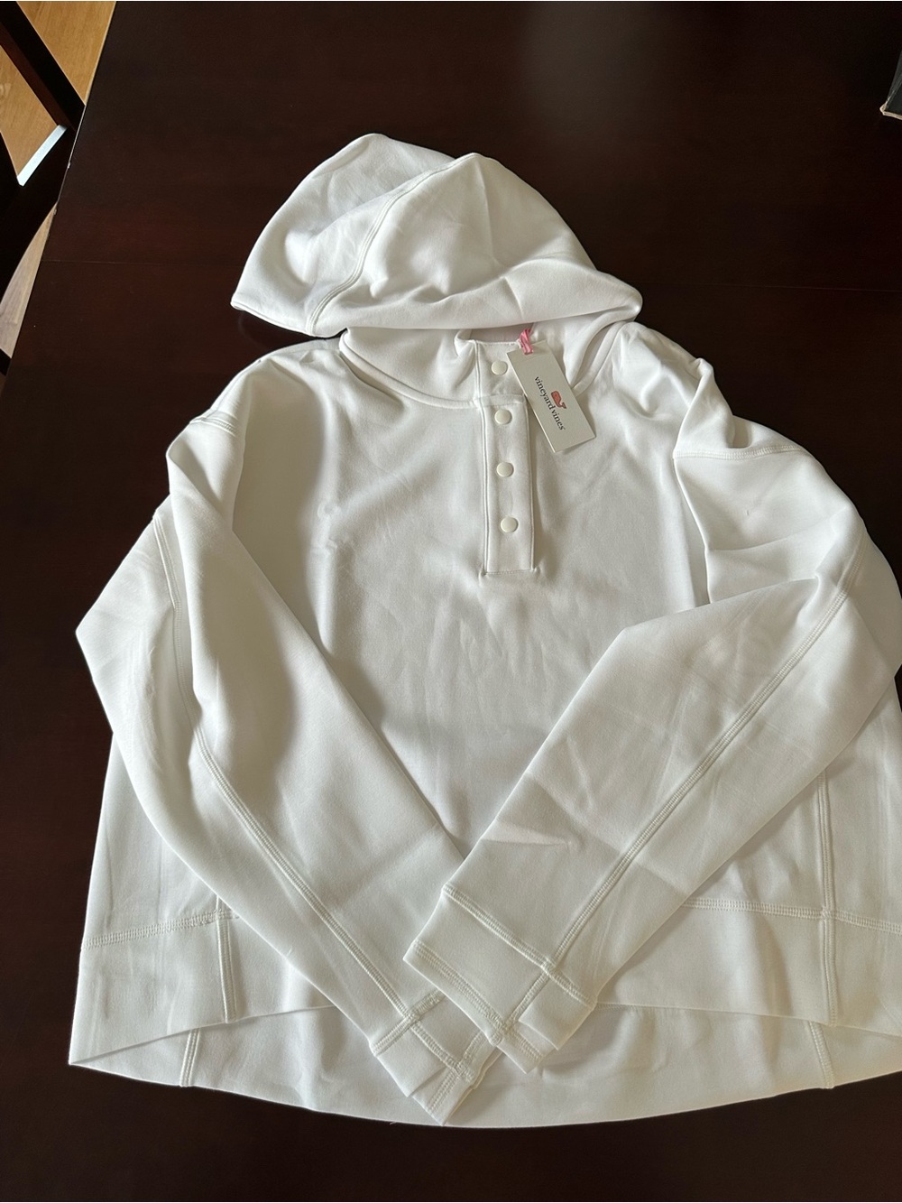 Vineyard Vines Women's White Hooded snap-front Sweatshirt